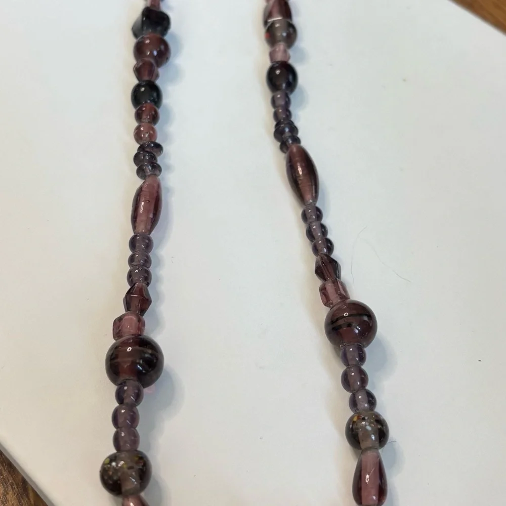 Elegant Purple Glass Beaded Necklace